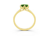 Yellow gold Princess Cut Peridot Solitaire Ring with Flower Prong Setting and Classic Band_15