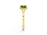 Yellow gold Princess Cut Peridot Solitaire Ring with Flower Prong Setting and Classic Band_38