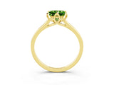Yellow gold Princess Cut Peridot Solitaire Ring with Flower Prong Setting and Classic Band_39