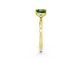 Yellow gold Princess Cut Peridot Solitaire Ring with Thin Band and Four-Prong Setting_14