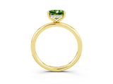 Yellow gold Princess Cut Peridot Solitaire Ring with Thin Band and Four-Prong Setting_15