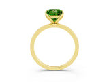 Yellow gold Princess Cut Peridot Solitaire Ring with Thin Band and Prong Setting_15