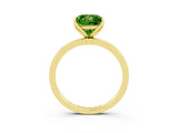 Yellow gold Princess Cut Peridot Solitaire Ring with Thin Band and Prong Setting_27