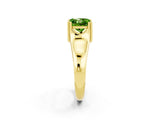 Yellow gold Princess Cut Peridot Solitaire Ring with Wide Band and Prong Setting_2