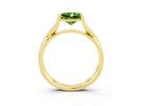 Yellow gold Princess Cut Peridot   Solitaire Twist Band Prong Setting Ring_15