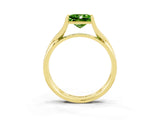 Yellow gold Princess Cut Peridot Solitaire Twist Band Prong Setting Ring_39