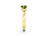 Yellow gold Princess Cut Peridot Solitaire Twist Band Prong Setting Ring_48