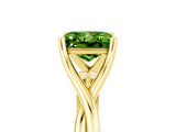 Yellow gold Princess Cut Peridot Solitaire Twist Band Prong Setting Ring_51