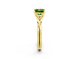 Yellow gold Princess Cut Peridot Solitaire Twist Band Prong Setting Ring_60