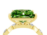 Yellow gold Princess Cut Peridot Solitaire Twisted Band with Round  Accents and Prong Setting_16
