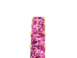 Yellow gold Princess Cut Pink Sapphire Channel-Set Eternity Band with Prong Setting_11
