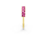Yellow gold Princess Cut Pink Sapphire Channel-Set Eternity Band with Prong Setting_8