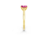 Yellow gold Princess Cut Pink Sapphire Solitaire Engagement Ring with Cathedral Setting and Four-Prong Mount_26
