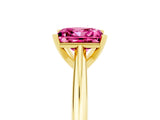 Yellow gold Princess Cut Pink Sapphire Solitaire Engagement Ring with Cathedral Setting and Four-Prong Mount_29