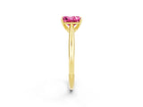 Yellow gold Princess Cut Pink Sapphire Solitaire Engagement Ring with Cathedral Setting and Four-Prong Mount_68