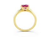 Yellow gold Princess Cut Pink Sapphire Solitaire Engagement Ring with Classic Band and Four-Prong Setting_27