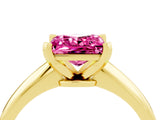 Yellow gold Princess Cut Pink Sapphire Solitaire Engagement Ring with Classic Band and Four-Prong Setting_28