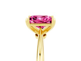Yellow gold Princess Cut Pink Sapphire Solitaire Engagement Ring with Classic Band and Four-Prong Setting_29