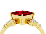 Yellow gold Princess Cut Ruby Ring with Side Stones and Four-Prong Setting_40