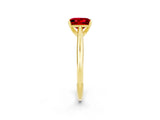 Yellow gold Princess Cut Ruby Solitaire Engagement Ring with Cathedral Setting and Four-Prong Mount_20