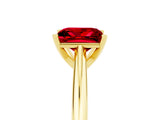 Yellow gold Princess Cut Ruby Solitaire Engagement Ring with Cathedral Setting and Four-Prong Mount_23