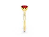 Yellow gold Princess Cut Ruby Solitaire Engagement Ring with Cathedral Setting and Four-Prong Mount_26