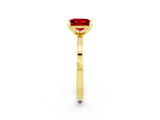 Yellow gold Princess Cut Ruby Solitaire Engagement Ring with Classic Band and Four-Prong Setting_26