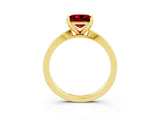 Yellow gold Princess Cut Ruby Solitaire Engagement Ring with Classic Band and Four-Prong Setting_27