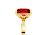 Yellow gold Princess Cut Ruby Solitaire Engagement Ring with Classic Band and Four-Prong Setting_29