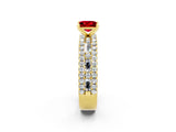 Yellow gold Princess Cut Ruby Solitaire Ring with Pavé and Channel Set Band_2