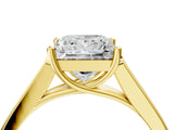 Yellow gold Princess Cut Solitaire Cathedral Diamond Engagement Ring with Channel-Set Band and Four-Prong Setting_11
