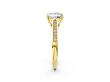 Yellow gold Princess Cut Solitaire Cathedral Diamond Engagement Ring with Channel-Set Band and Four-Prong Setting_9
