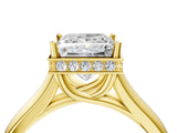 Yellow gold Princess Cut Solitaire Diamond Engagement Ring with Four-Prong Setting and Tapered Band_11