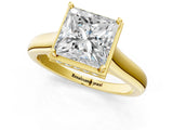 Yellow gold Princess Cut Solitaire Diamond Engagement Ring with Four-Prong Setting and Tapered Band_8