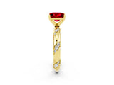 Yellow gold Princess Cut Solitaire Diamond Engagement Ring with Twisted Pave Band and Four-Prong Setting_2