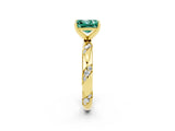 Yellow gold Princess Cut Solitaire Diamond Engagement Ring with Twisted Pave Band and Four-Prong Setting_2