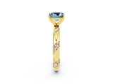 Yellow gold Princess Cut Solitaire Diamond Engagement Ring with Twisted Pave Band and Four-Prong Setting_2