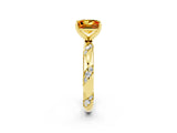 Yellow gold Princess Cut Solitaire Diamond Engagement Ring with Twisted Pave Band and Four-Prong Setting_2
