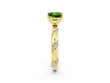 Yellow gold Princess Cut Solitaire Diamond Engagement Ring with Twisted Pave Band and Four-Prong Setting_2