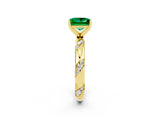 Yellow gold Princess Cut Solitaire Diamond Engagement Ring with Twisted Pave Band and Four-Prong Setting_2