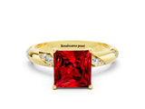 Yellow gold Princess Cut Solitaire Diamond Engagement Ring with Twisted Pave Band and Four-Prong Setting