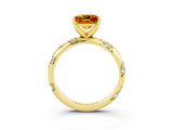 Yellow gold Princess Cut Solitaire Diamond Engagement Ring with Twisted Pave Band and Four-Prong Setting_3