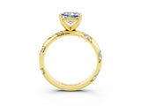 Yellow gold Princess Cut Solitaire Diamond Engagement Ring with Twisted Pave Band and Four-Prong Setting_3