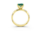 Yellow gold Princess Cut Solitaire Diamond Engagement Ring with Twisted Pave Band and Four-Prong Setting_3