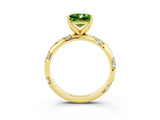 Yellow gold Princess Cut Solitaire Diamond Engagement Ring with Twisted Pave Band and Four-Prong Setting_3