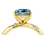 Yellow gold Princess Cut Solitaire Diamond Engagement Ring with Twisted Pave Band and Four-Prong Setting_4