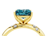 Yellow gold Princess Cut Solitaire Diamond Engagement Ring with Twisted Pave Band and Four-Prong Setting_4