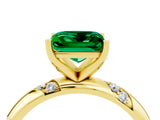 Yellow gold Princess Cut Solitaire Diamond Engagement Ring with Twisted Pave Band and Four-Prong Setting_4