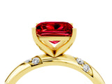 Yellow gold Princess Cut Solitaire Diamond Engagement Ring with Twisted Pave Band and Four-Prong Setting_4