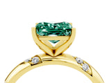 Yellow gold Princess Cut Solitaire Diamond Engagement Ring with Twisted Pave Band and Four-Prong Setting_4